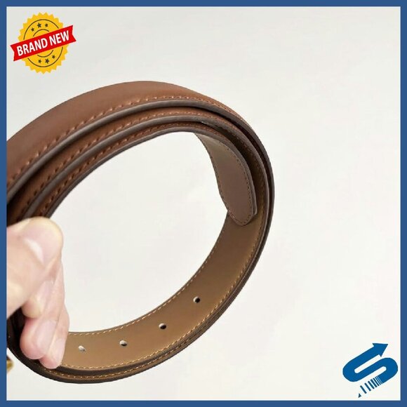 Genuine Suede Leather Belt for Women, 2.8cm Wide, Gold Buckle, Size Fit 24-41 main image 6